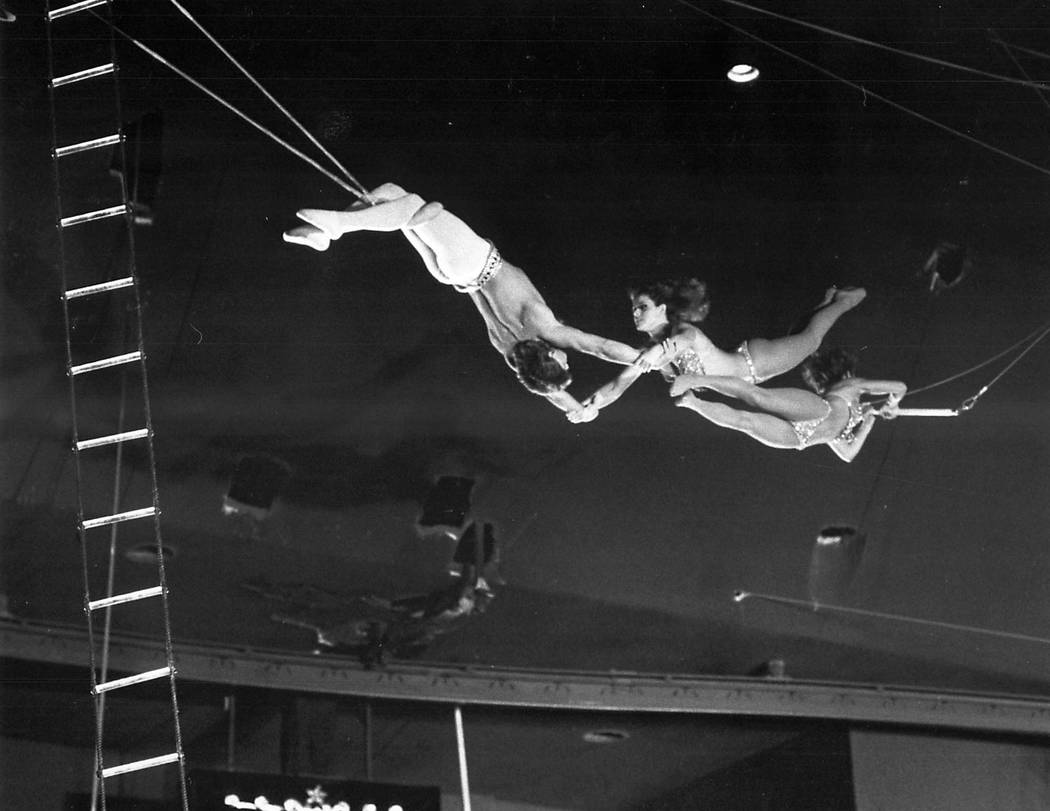 A high flying act performs at Circus Circus on December 5, 1985 in Las Vegas. (Las Vegas Review ...