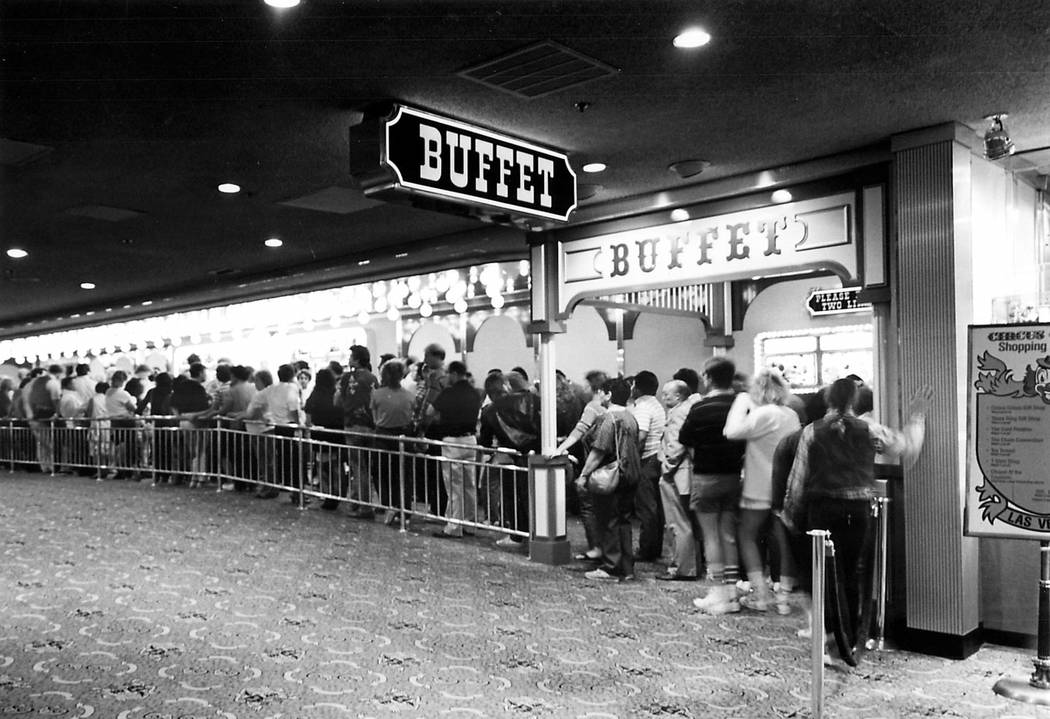 Thousands of tourists and local residents line up daily at the Circus Circus buffet, one of the ...