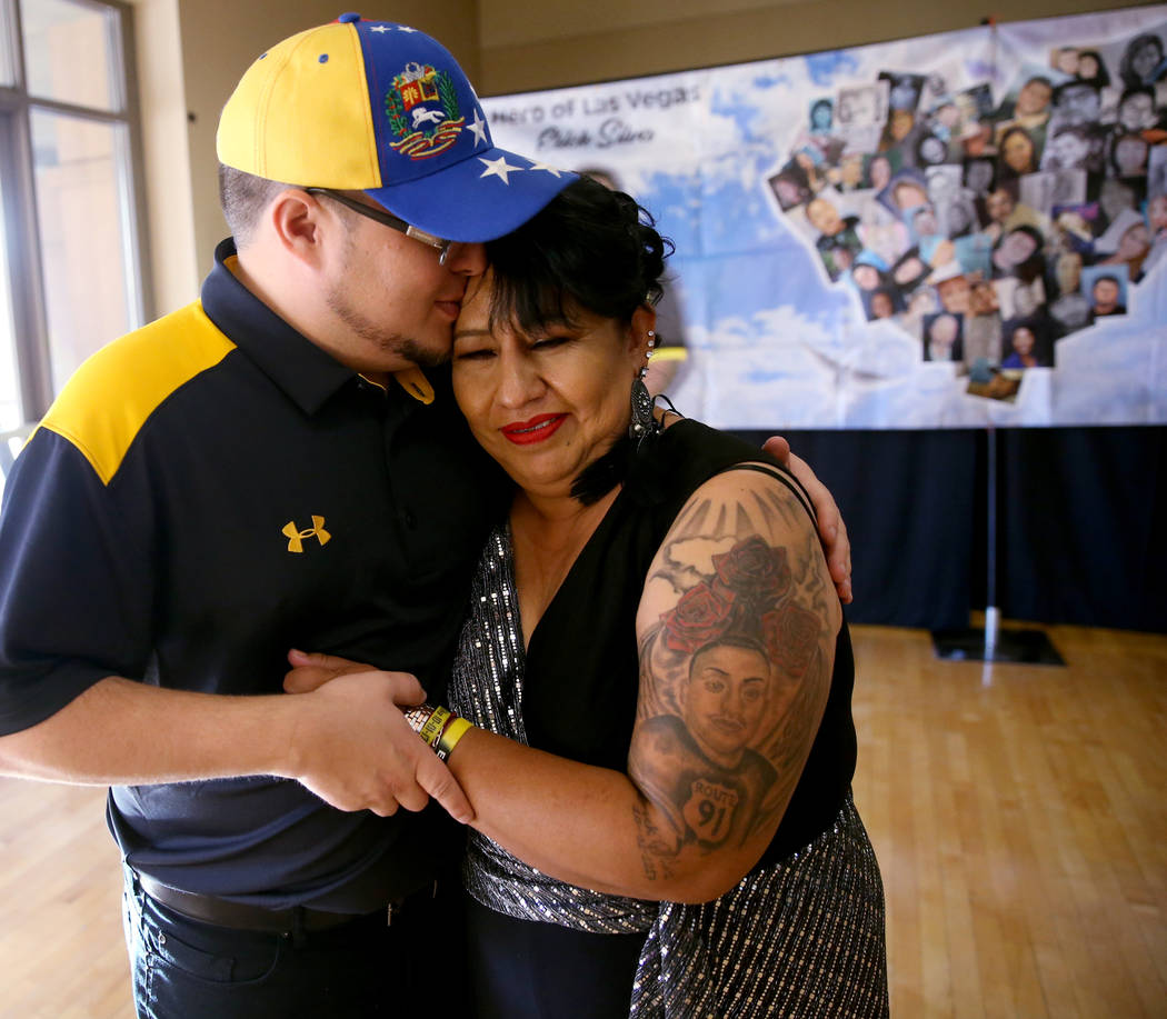 Angelica Cervantes, mother of Erick Silva, a security guard who was shot trying to help people ...