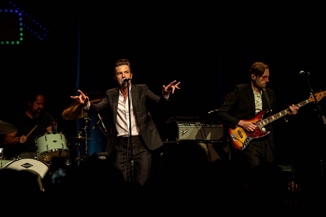 Brandon Flowers of The Killers performs at The Neon Museum's annual Boneyard Ball at Encore in ...