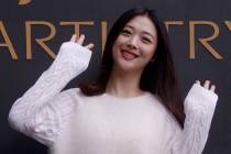 In this Sept. 30, 2015, photo, South Korean pop star and actress Sulli poses during the K-Beaut ...