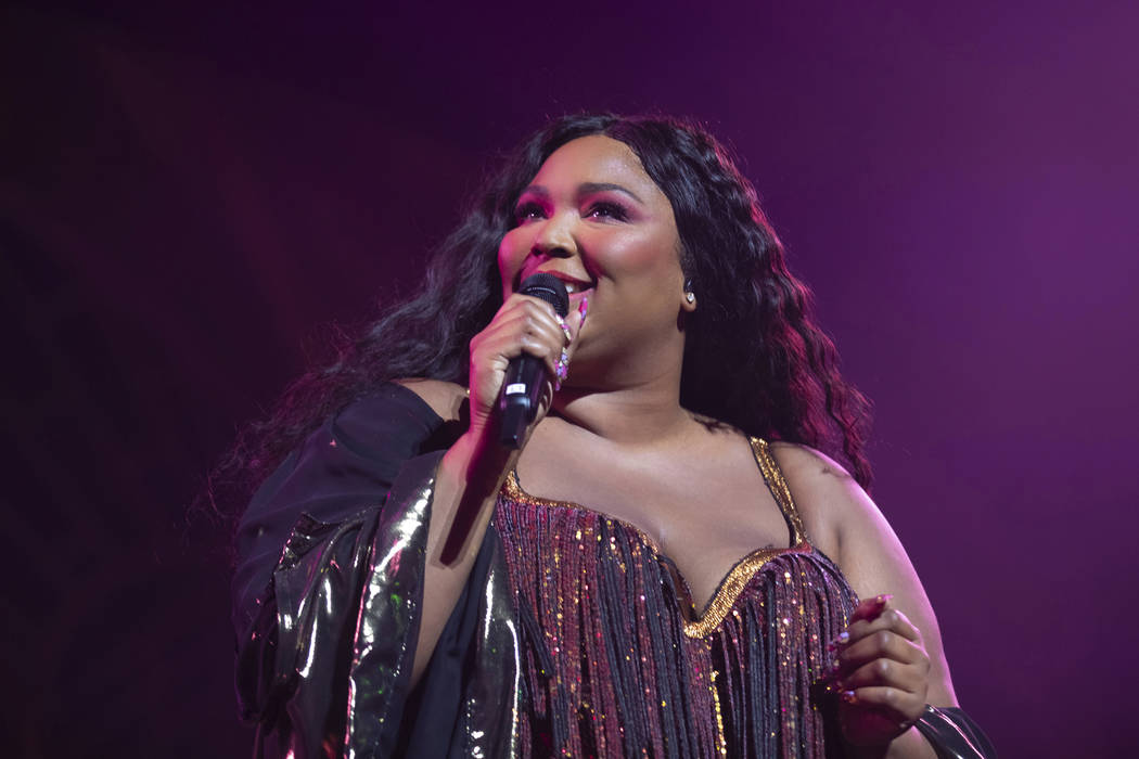 Singer/songwriter Lizzo performs on stage at The Anthem on Wednesday, Sept. 25, 2019, in Washin ...