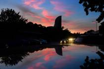 Without electricity the marquee of the Orinda Theatre is dark as the sun begins to set in Orind ...