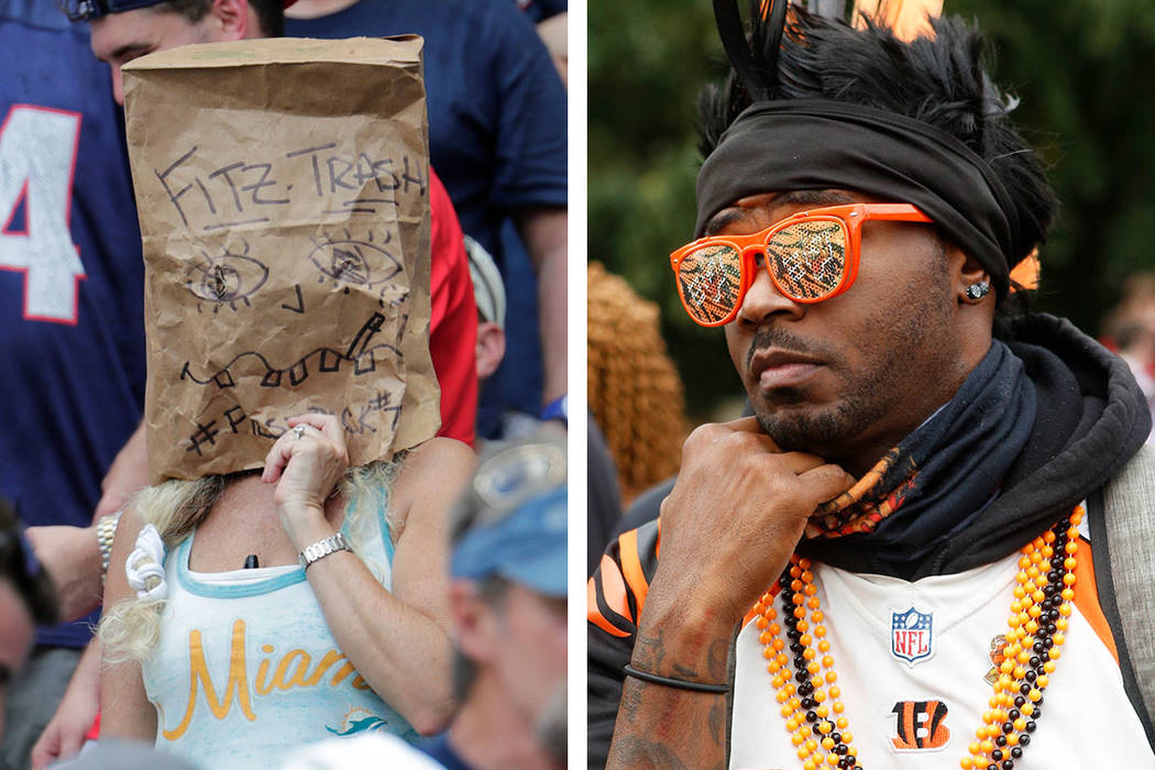 The fans of the Miami Dolphins (left) and Cincinnati Bengals might be happier if they get to se ...