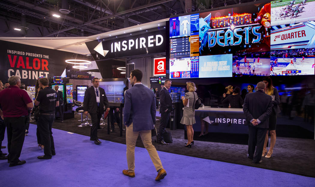 Inspired Entertainment welcomes attendees during the Global Gaming Expo 2019 at the Sands Expo ...