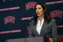 UNLV athletic director Desiree Reed-Francois said she needs to be convinced a move from an 18- ...