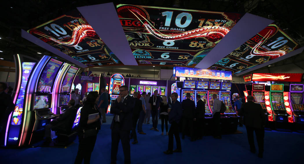 The IGT booth at the 2019 Global Gaming Expo at the Sands Expo and Convention Center in Las Veg ...