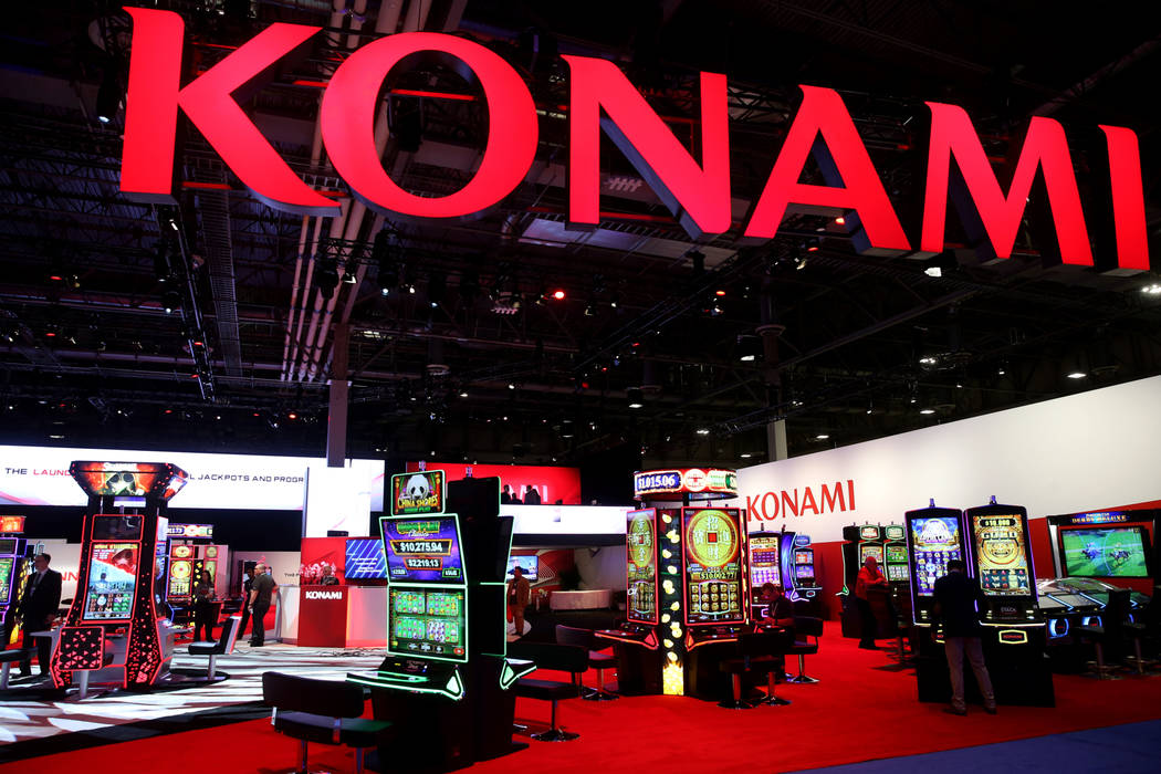 The Konami Gaming Inc. booth at the 2019 Global Gaming Expo at the Sands Expo and Convention Ce ...
