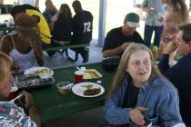 Homeless advocate Gail Sacco visits Baker Park near St. Louis Avenue and Maryland Parkway in 20 ...