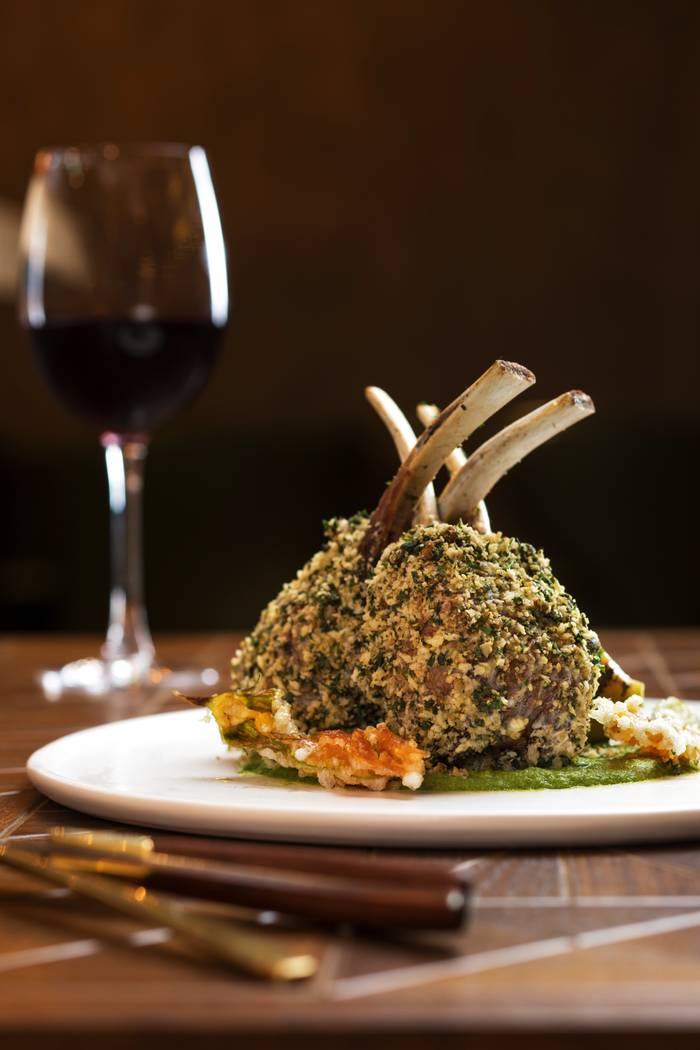 Pepita encrusted rack of lamb at Chica. (Anthony Mair)