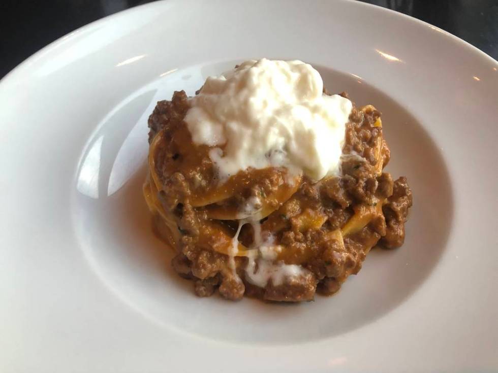 Pasta with lamb Bolognese sauce at Scarpetta. (Al Mancini)