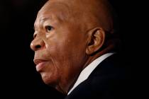 In an Aug. 7, 2019, photo, Rep. Elijah Cummings, D-Md., speaks during a luncheon at the Nationa ...