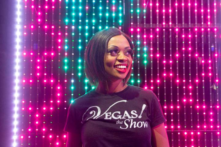 "Vegas! The Show" dancer Lauren Clark before a performance at the Saxe Theater at the ...