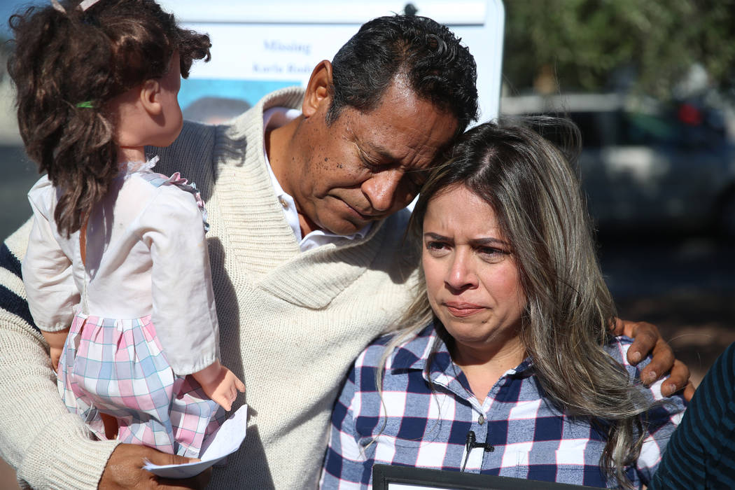 Rosy Rodriguez, right, and her father, Ramon, participate in a news conference regarding the di ...