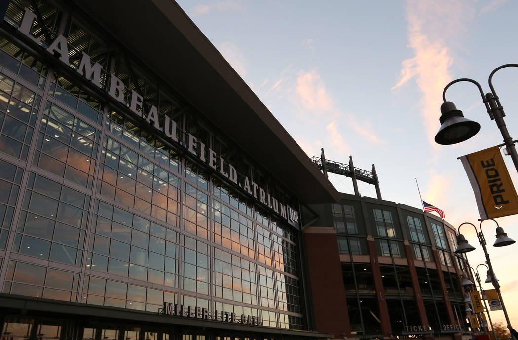 The Lambeau Field Atrium and box office at Lambeau Field in Green Bay, Wis., Friday, Oct. 18, 2 ...