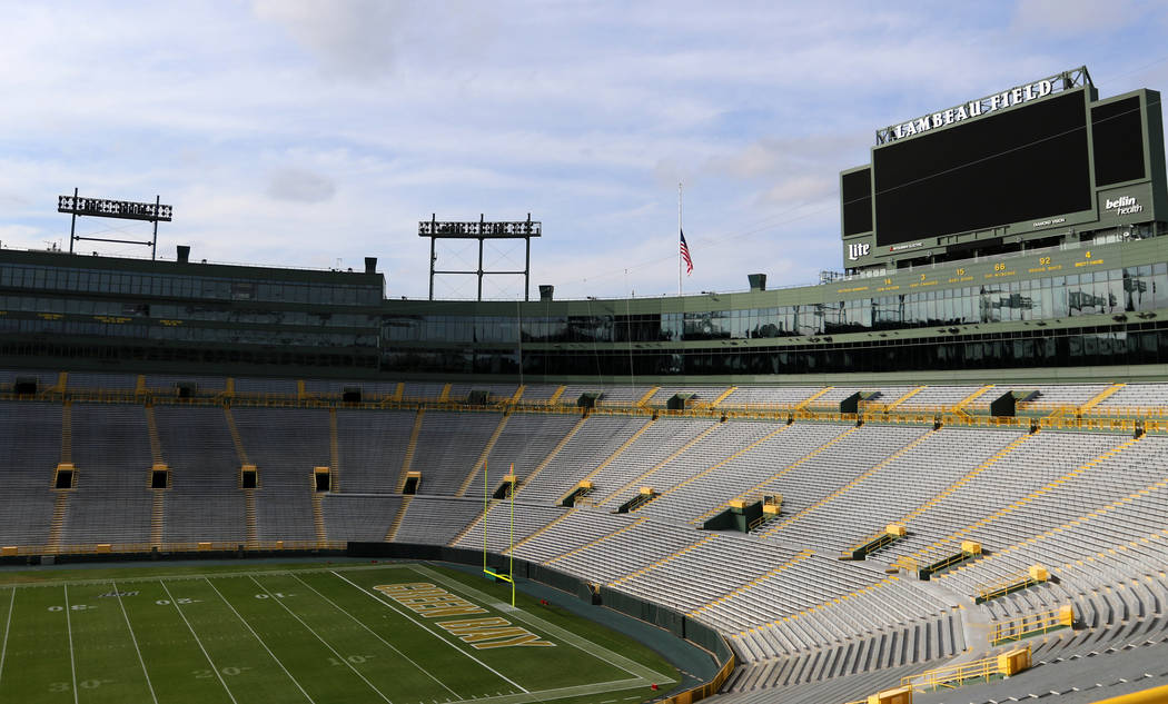 Lambeau Field, home of the Green Bay Packers, in Green Bay, Wis., on Friday, Oct. 18, 2019. (He ...