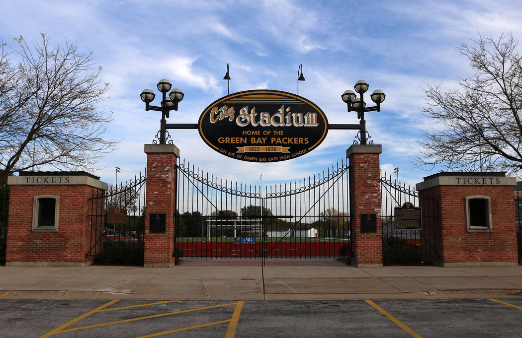 The outside gate of City Stadium, where the Green Bay Packers played football from 1925-1956, n ...