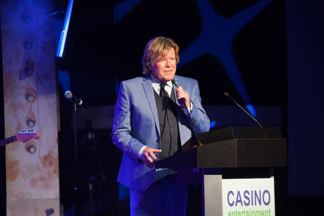 Peter Noone, front man for the British invasion band Herman’s Hermits, accepts his Casino Ent ...