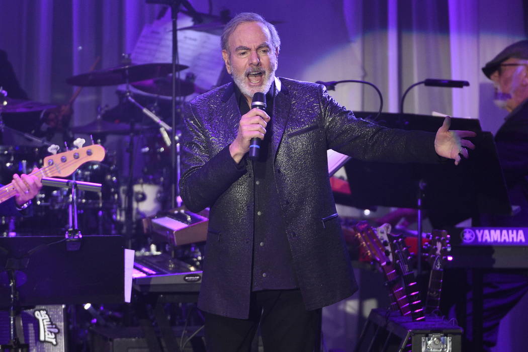 Neil Diamond performs at the Clive Davis and The Recording Academy Pre-Grammy Gala at the Bever ...