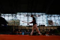 Houston Astros right fielder Kyle Tucker prepares to take batting practice for baseball's World ...