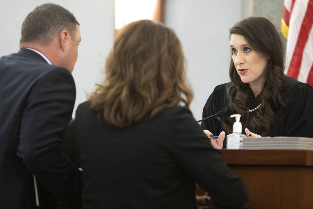 Justice of the Peace Harmony Letizia speaks with prosecutors in the case against Christopher Pr ...