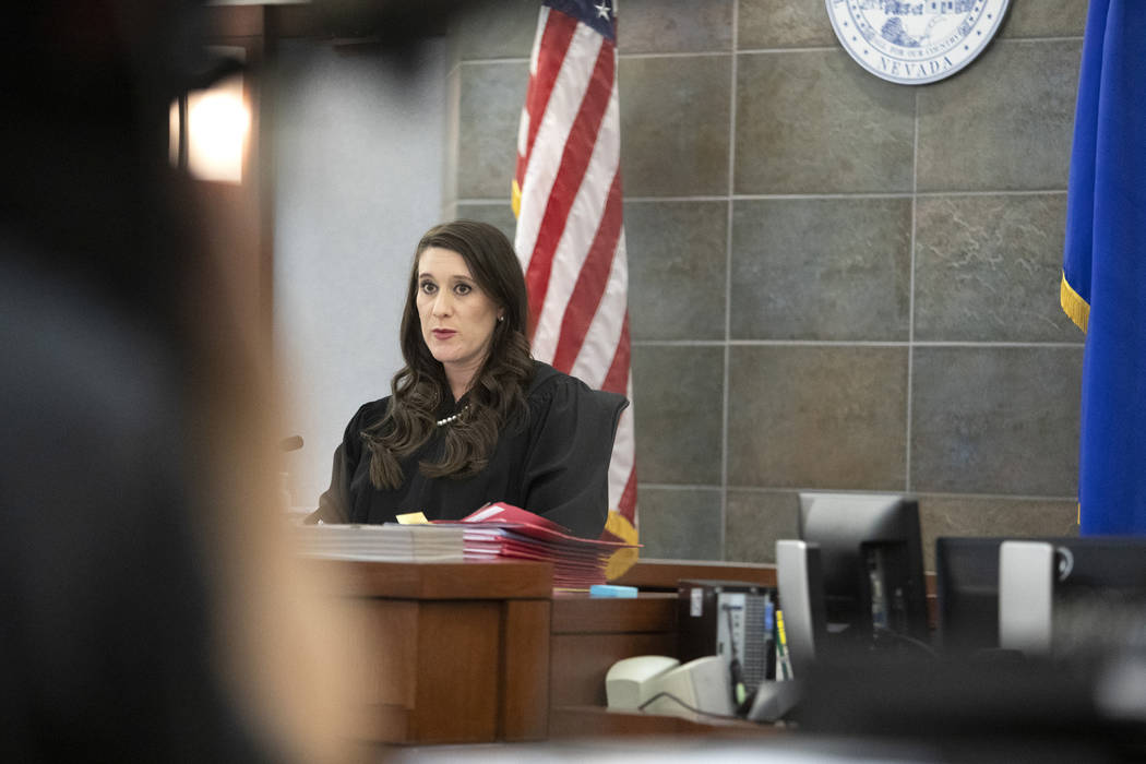 Justice of the Peace Harmony Letizia speaks to the court in the case against Christopher Presti ...