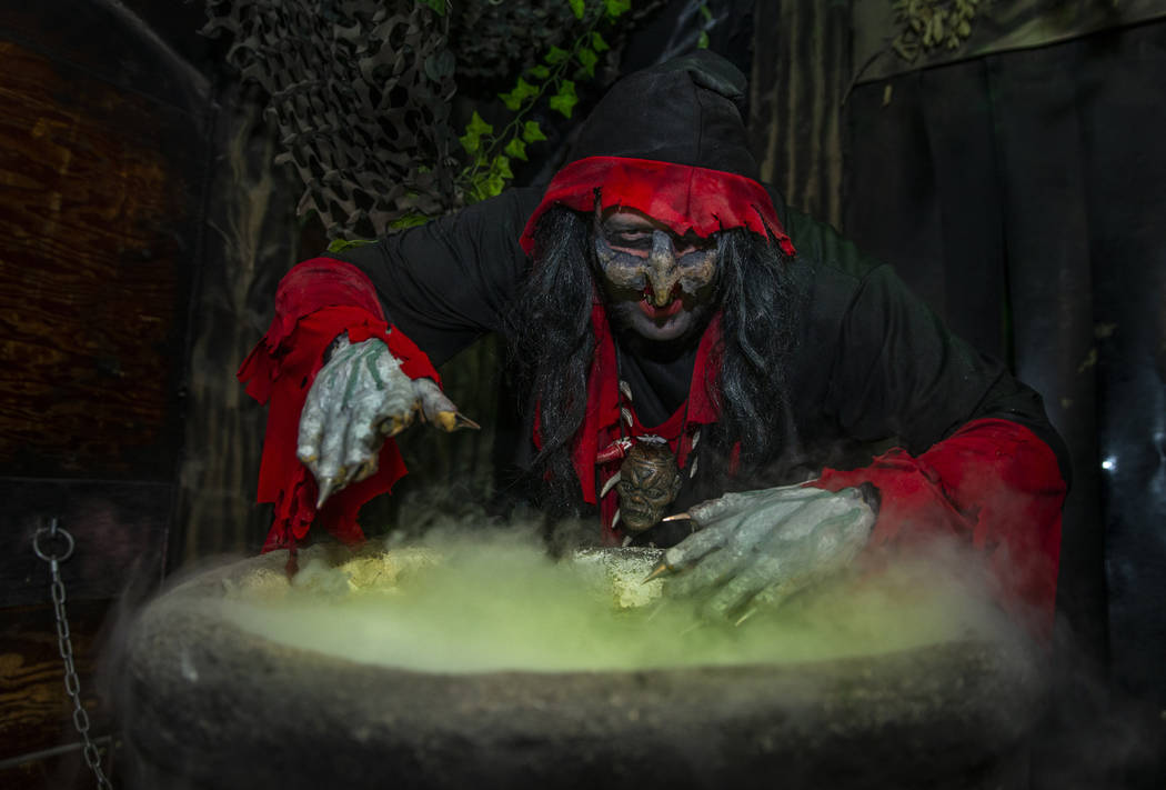 Androgena cooks up some witches brew within the Coven of 13 haunted house during the Freakling ...