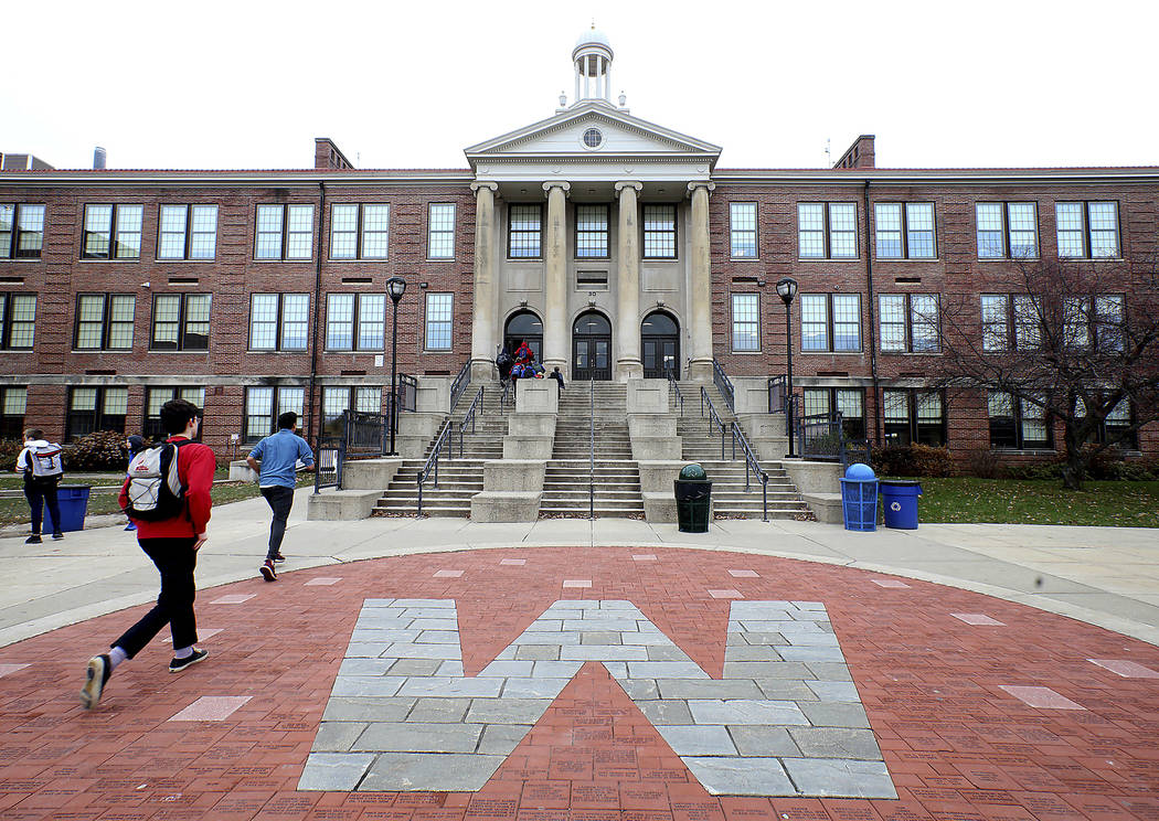 FILE - This Nov. 12, 2018, file photo shows West High School in Madison, Wis., where Marlon And ...