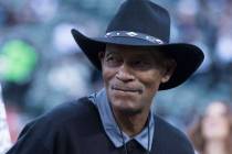 Former Oakland Raiders defensive back Willie Brown is honored with the 1967 championship team p ...