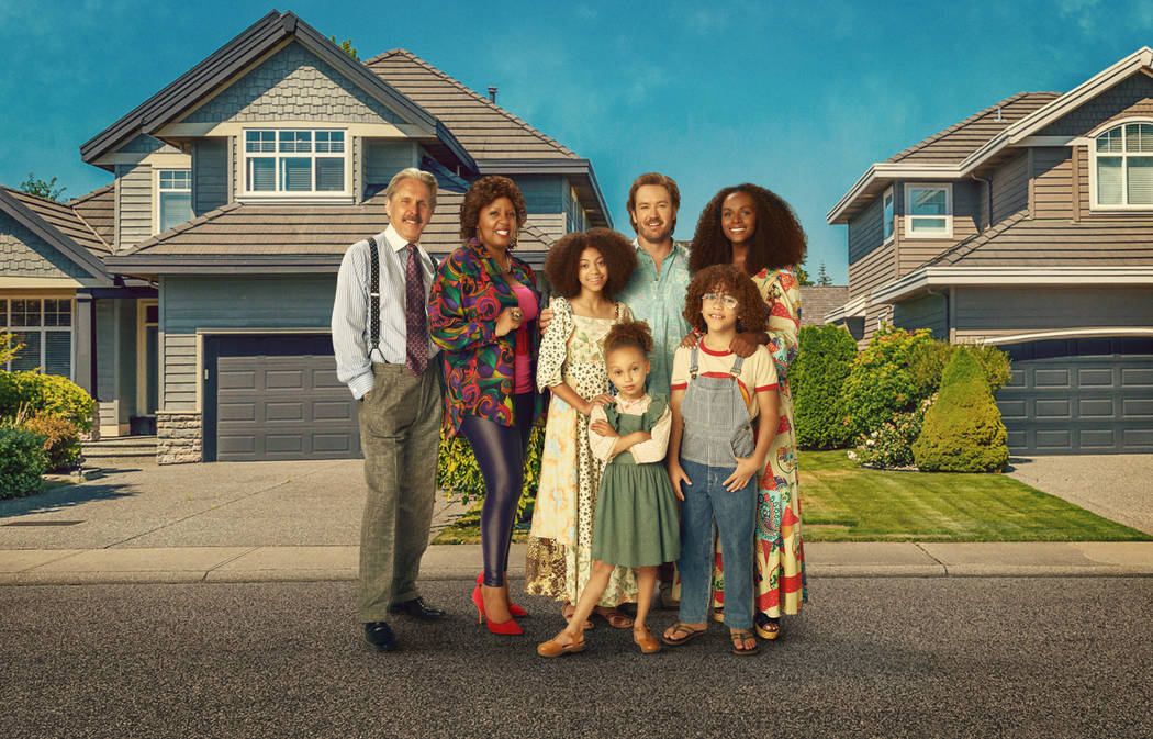 ABC's "Mixed-ish" stars Gary Cole as Harrison Johnson, left, Christina Anthony as Denise, Arica ...