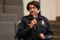 FILE - In this June 18, 2019, file photo, Phoenix Police Chief Jeri Williams addresses the audi ...