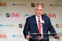 This July 18, 2019, file photo shows Ron Francis talking to reporters, in Seattle after he was ...