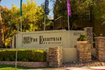 Entrance to The Equestrian on Eastern Apartments on Monday, Oct. 21, 2019, in Henderson. (L.E. ...