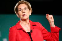 Sen. Elizabeth Warren, D-Mass., speaks during a public forum for Democratic presidential candid ...