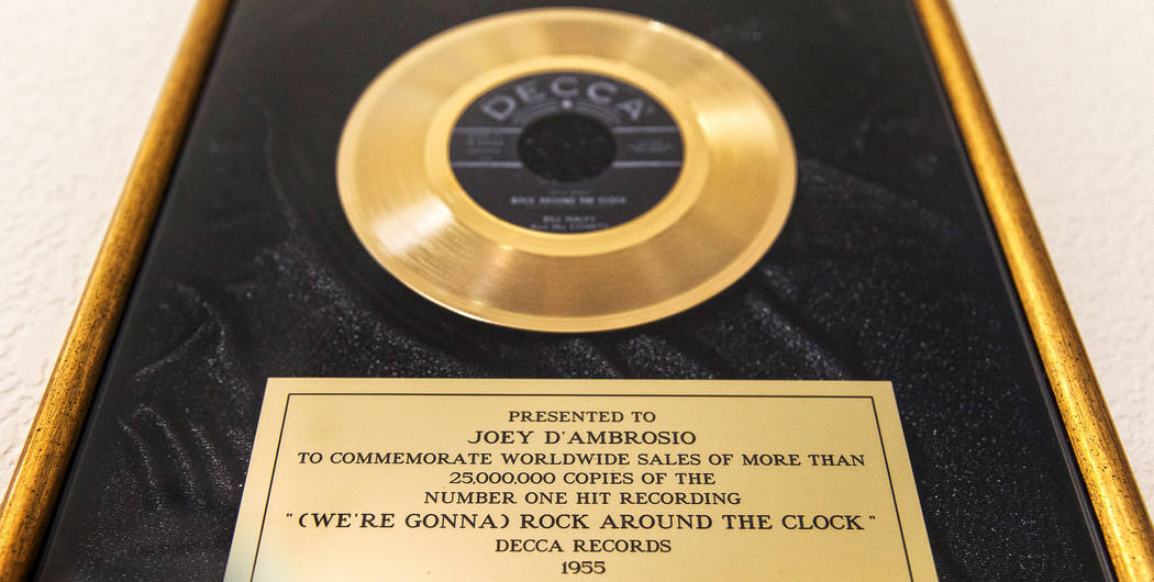 Joe D'Ambrosio's gold record he received as the saxophonist who famously played "Rock Arou ...