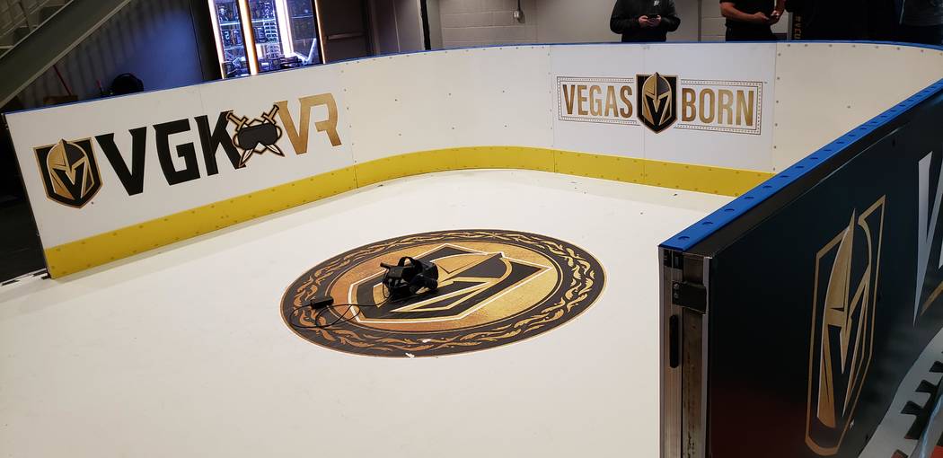 The Golden Knights' new virtual reality experience at City National Arena in Las Vegas on Thurs ...