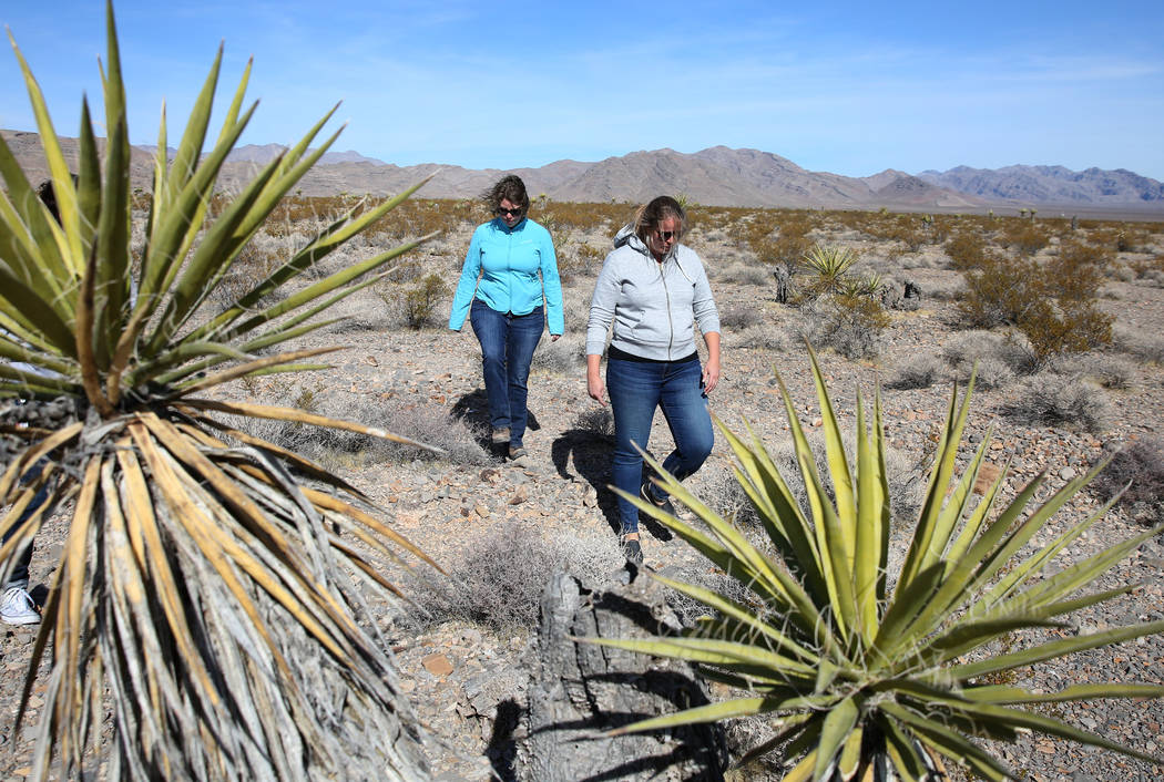 The Bureau of Land Management spokeswoman Kirsten Cannon, left, and Lara Kobelt, natural resour ...