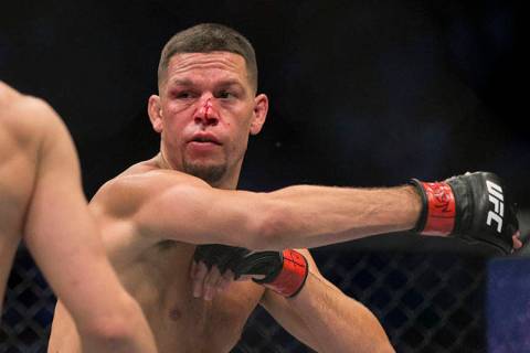 The fight between Nate Diaz, shown in an Aug. 20, 2016, file photo, and Jorge Masvidal will go ...