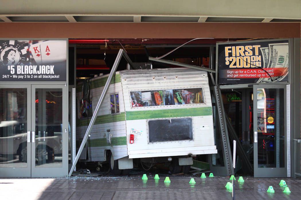 A 50-year-old woman who was kicked out of the Cannery crashed her Winnebago into the entrance o ...