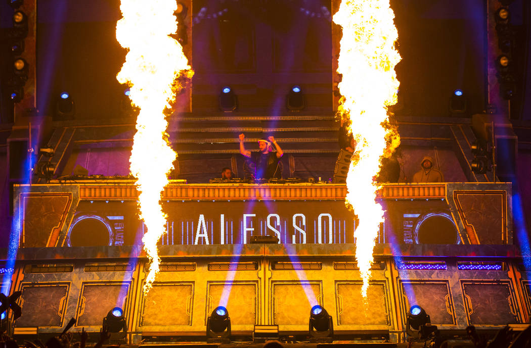 Alesso performs at the Kinetic Field stage during the first day of the Electric Daisy Carnival ...
