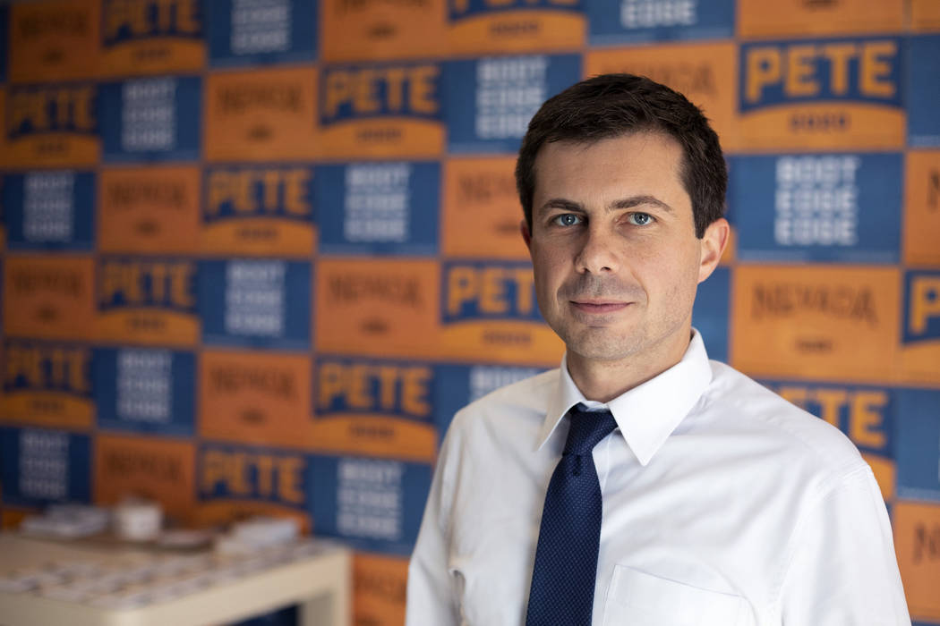 South Bend, Indiana Mayor Pete Buttigieg was campaigning for the 2020 presidential election in ...