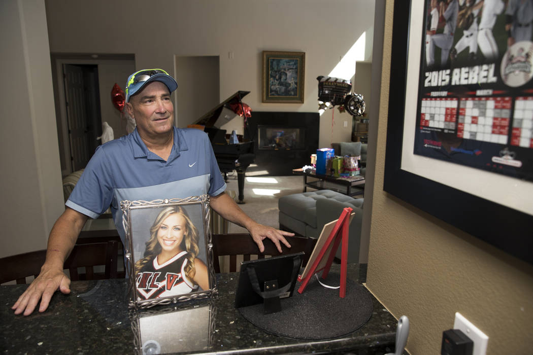 Tim Chambers, former head coach for the UNLV's baseball team, at his Las Vegas home on June 16 ...