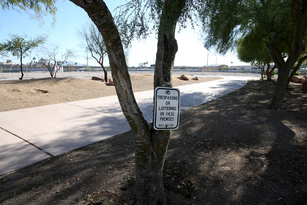 A 9-acre parcel of land at Shadow and Pinto lanes in Las Vegas Tuesday, Oct. 29, 2019, is the p ...