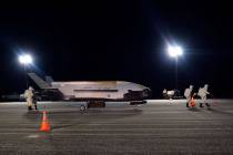 In a Oct. 27, 2019, photo released by the U.S. Air Force, the Air Force’s X-37B successfully ...