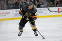 Vegas Golden Knights left wing William Carrier (28) plays against the Anaheim Ducks in an NHL h ...