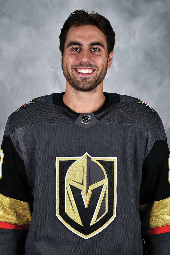 LAS VEGAS, NV - SEPTEMBER 14: Alex Tuch of the Vegas Golden Knights poses for his official hea ...