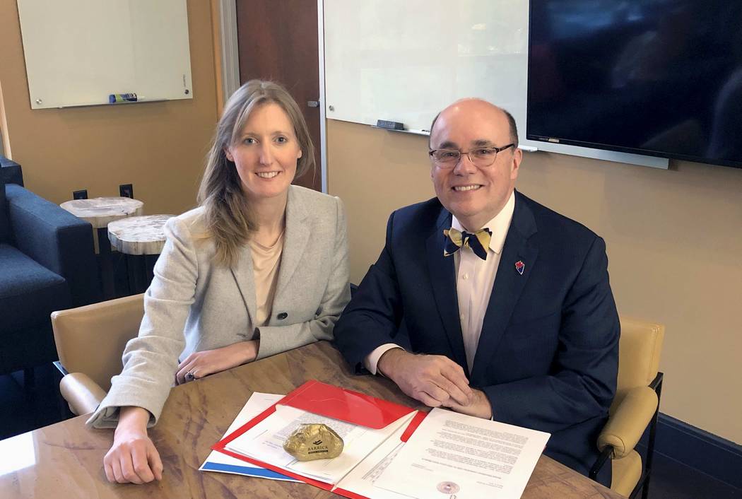 From left, Catherine Raw and Michael Brown, Barrick Gold Corp.