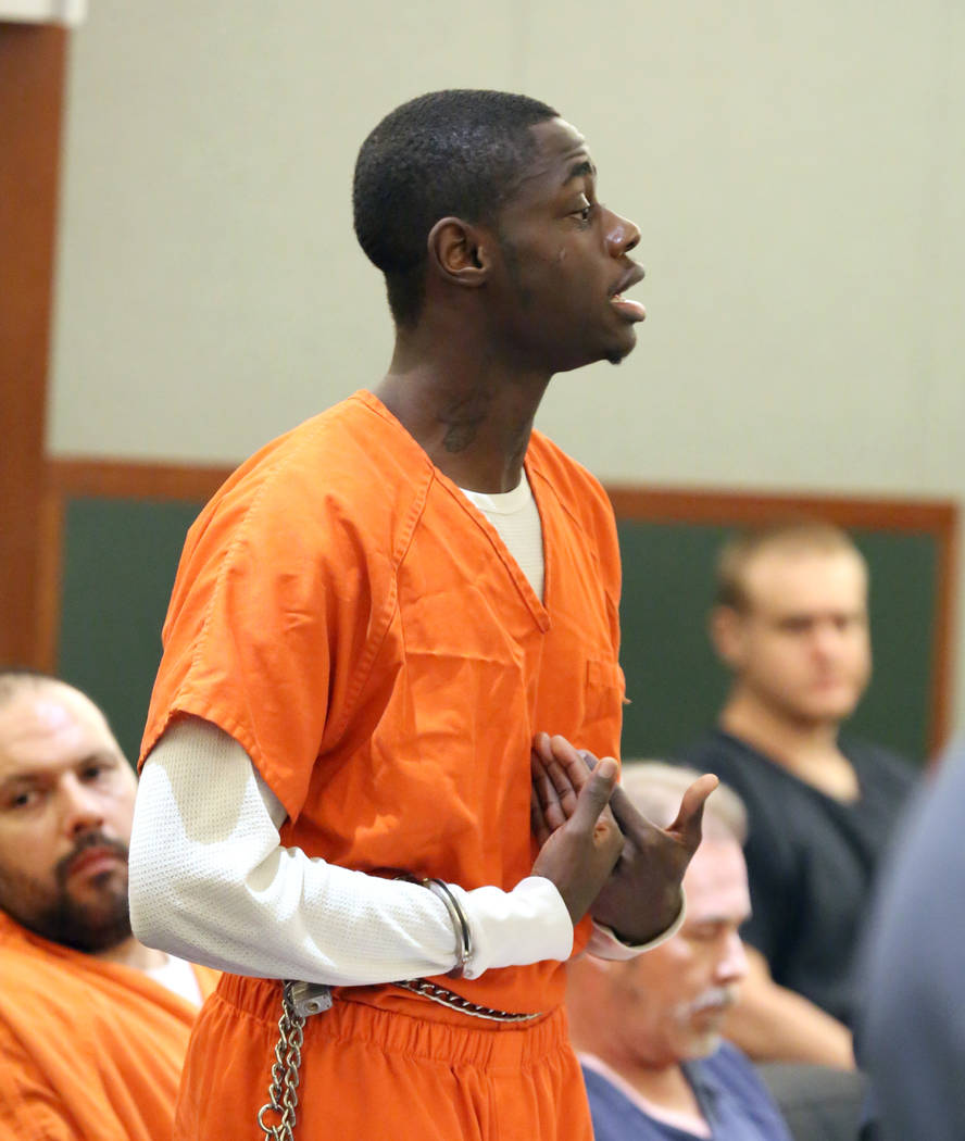 Weslie Martin, convicted of home invasion, appears in court during his sentencing at the Region ...