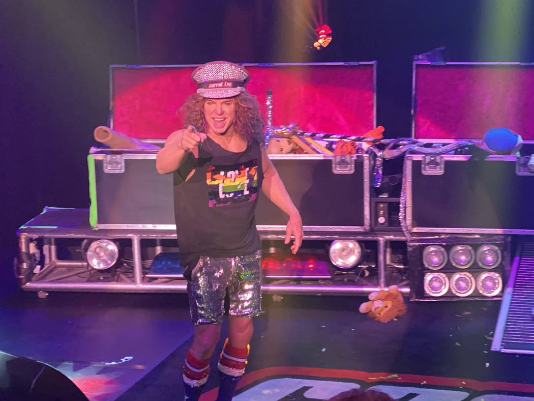 Carrot Top is shown performing at Luxor's Atrium Showroom on Thursday, Oct. 17, 2019. (John Kat ...