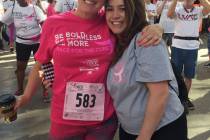 Hannah Brown, left, celebrates her finish at the Susan G. Komen Race for the Cure. (Courtesy Ha ...